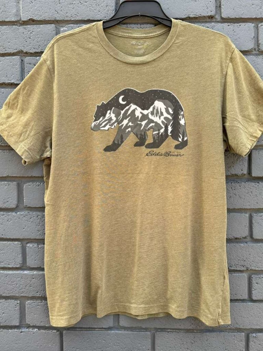 Eddie Bauer Graphic T-Shirt Men’s Olive Green  Adventure Bear Outdoor Nature XL